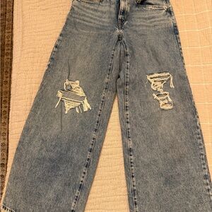 Levi’s Wide Leg Distressed Blue Jeans